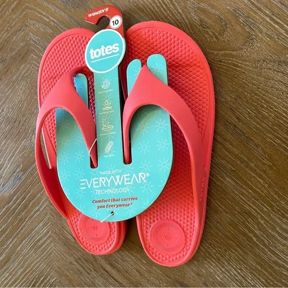 NWT Totes Everywear Bounce Flip Flops Women’s  Size 10 - Picture 3 of 7